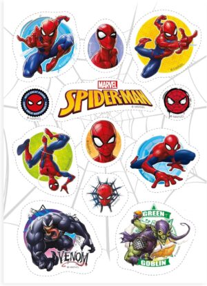Décoration comestible Spider-Man en silhouette découpée pour gâteau d'anniversaire