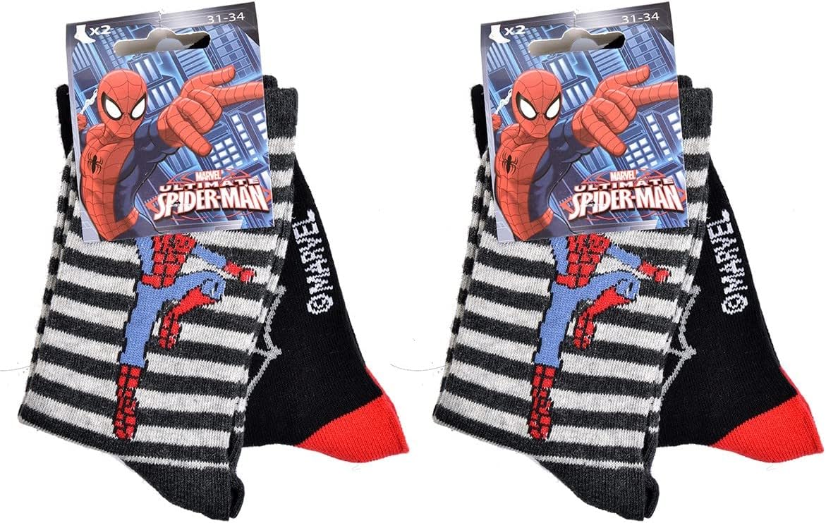 Pack de chaussettes Disney Spiderman pour garçon, tailles 23-26 et 27-30 – Image 4