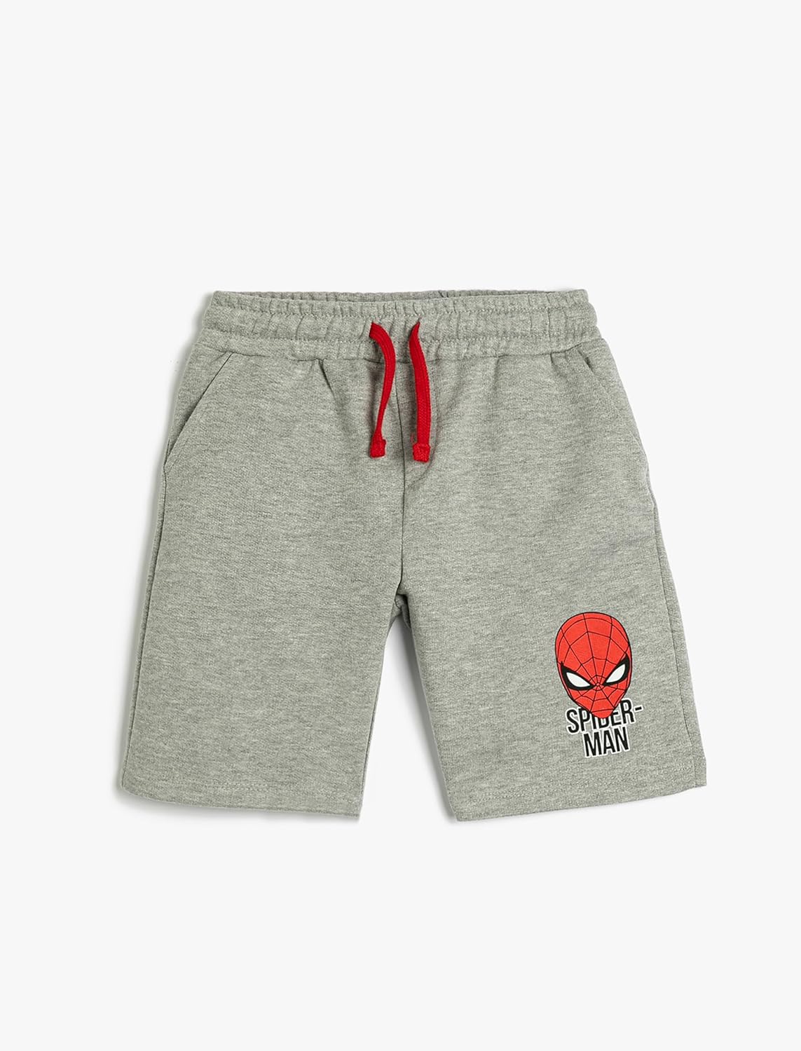 Short gris Spider-Man en coton avec cordon et poches