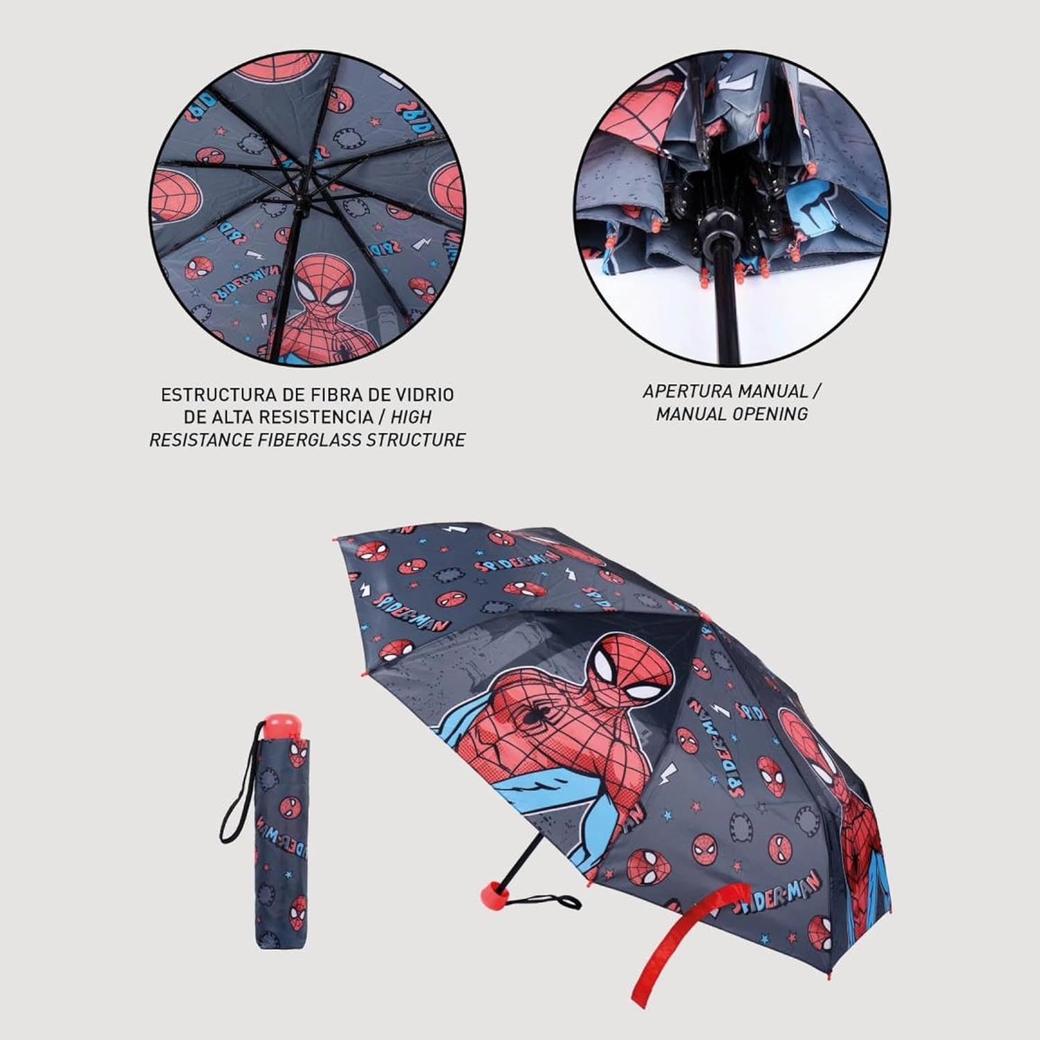 Ensemble Spiderman multicolore avec sac à dos et parapluie enfant – Image 5