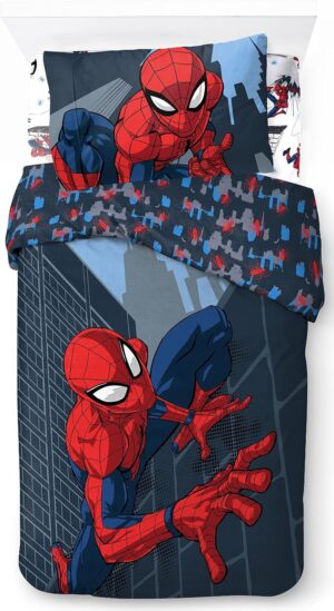 Parure de lit enfant Marvel Spiderman Rues de la Ville en 100% coton