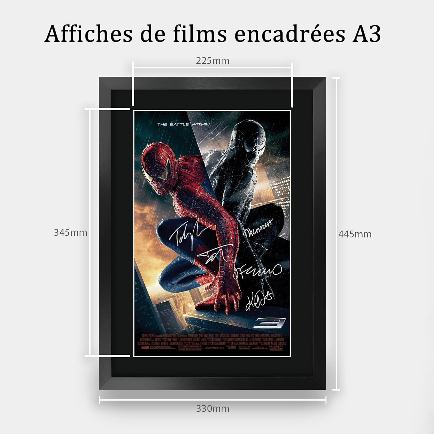 Affiche photo dédicacée Spider-Man 3 Toby Maguire, A3 Encadré – Image 2