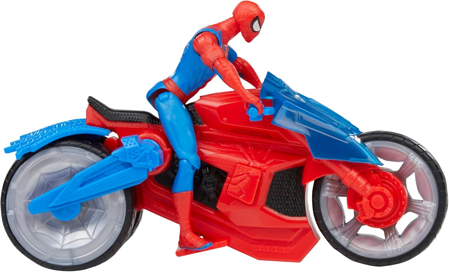 Spider-Man Marvel avec arachno-moto et lance-toile, figurine 10 cm – Image 3