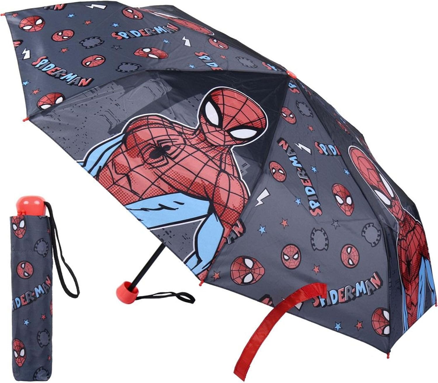 Parapluie enfant Marvel Spiderman Black à poignée ergonomique