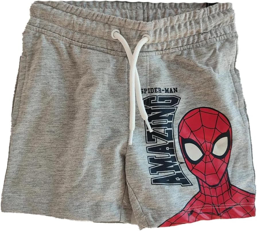 Short Marvel Spider-Man gris chiné à cordon de serrage enfant