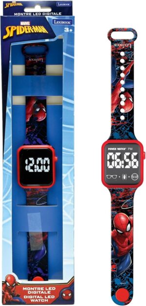 Montre digitale Spider-Man bleu/rouge affichage 12/24h