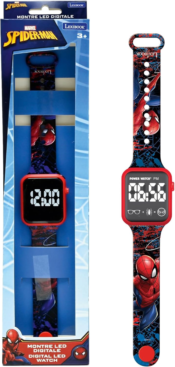 Montre digitale Spider-Man bleu/rouge affichage 12/24h