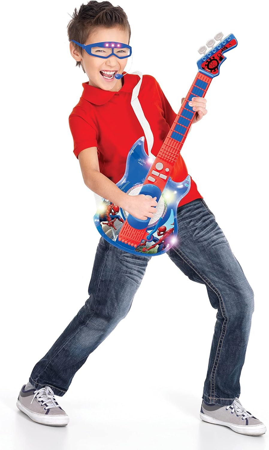 Spider-Man Lexibook guitare électronique lumineuse K260SP avec micro et lunettes – Image 5
