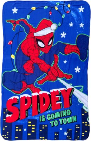 Plaid polaire enfant Spiderman Noël 100 x 150 cm