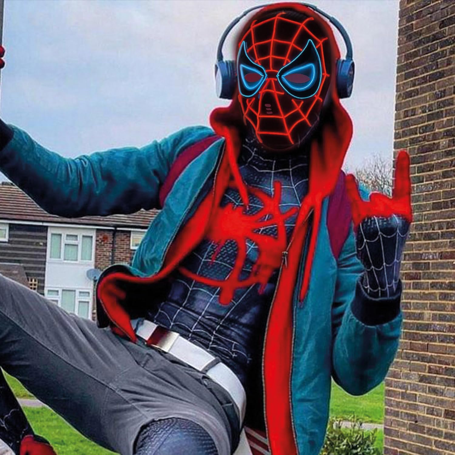 Masque LED Spider-Man OriginalCorner® en plastique rigide avec 3 modes – Image 7