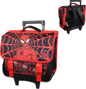 Cartable primaire Spider-Man 38 cm grand rangement noir et gris