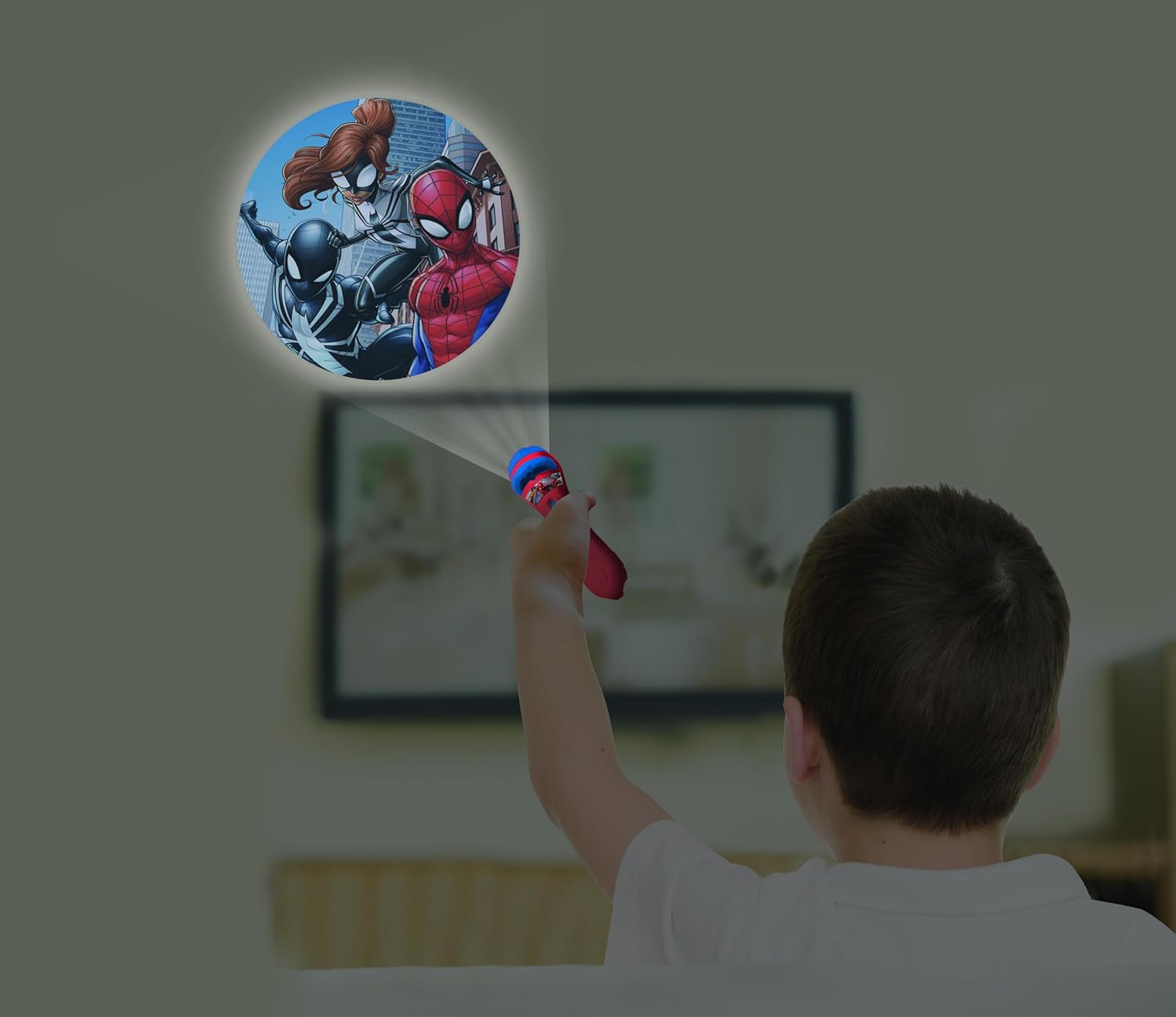 Projecteur d'histoires Spider-Man avec 3 disques et lampe torche – Image 3