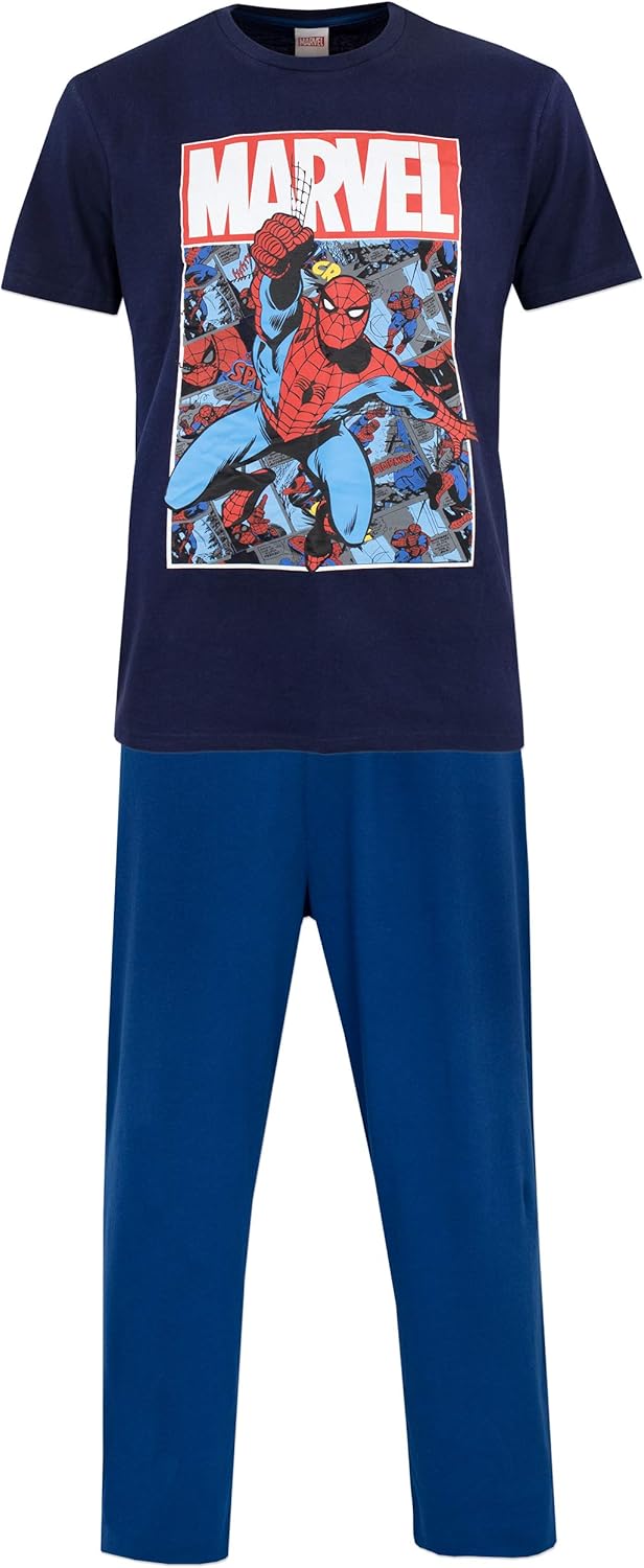 Pyjama homme Marvel Spiderman avec tailles S, M, L, XL, XXL