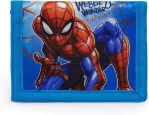 Portefeuille enfant Spider-Man avec poche porte-boîte 12,5 x 9 x 1,5 cm