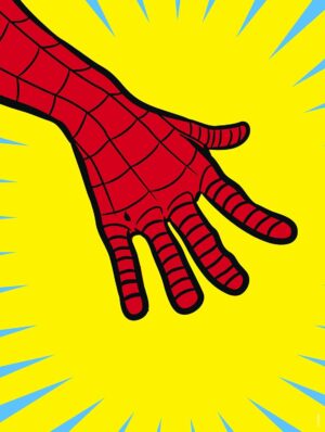 Tableau mural Marvel Spider-Man PowerUp avec main et toile