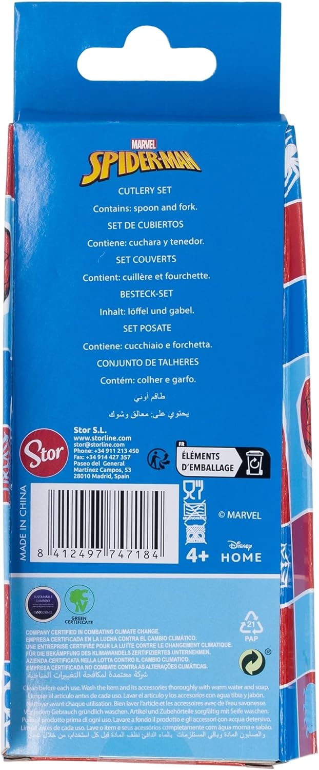 Couverts en métal pour enfants Marvel Spiderman réutilisables – Image 3