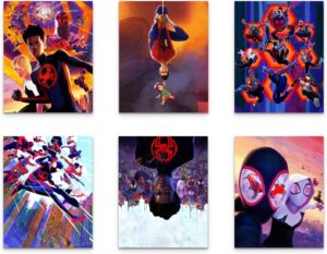 Lot de 6 affiches Spider-Man Across the Spider-Verse 2023 Miles Morales Gwen Stacy
