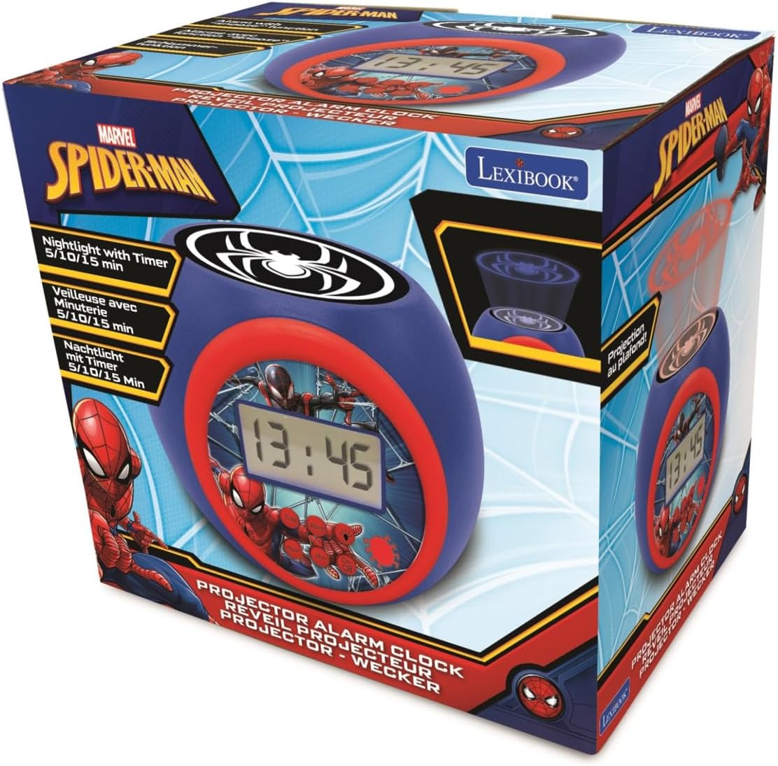 Réveil projecteur Marvel Spider-Man avec écran LCD et snooze RL977SPLXB – Image 5