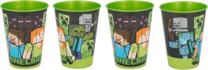 Gobelets enfant Spiderman Gamer Vert, lot de 4, 260 ml