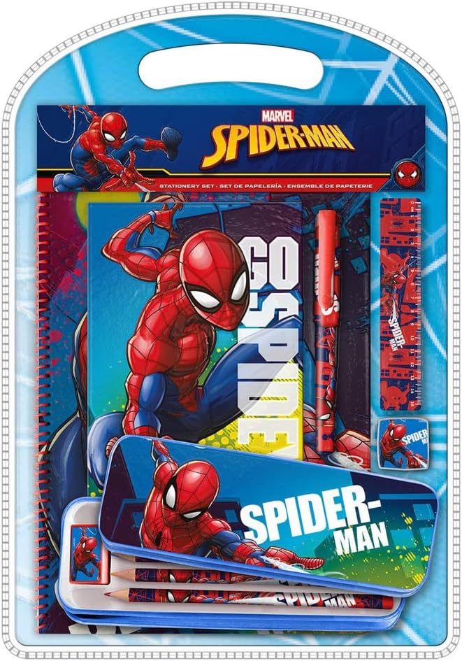 Papeterie Marvel Spiderman lot de 12 avec bloc-notes et crayons – Image 2