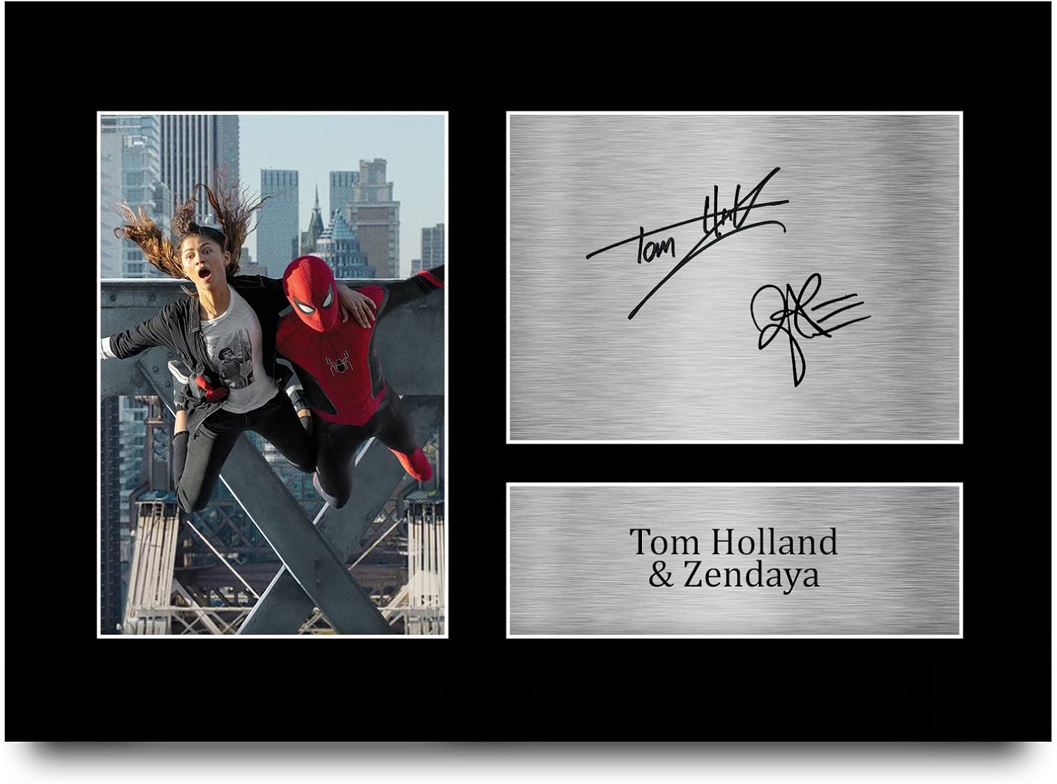 Photo imprimée signée Spider-Man MJ avec Zendaya et Tom Holland, format A4