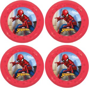 Assiettes Spider-Man Procos réutilisables en plastique, 4 pièces