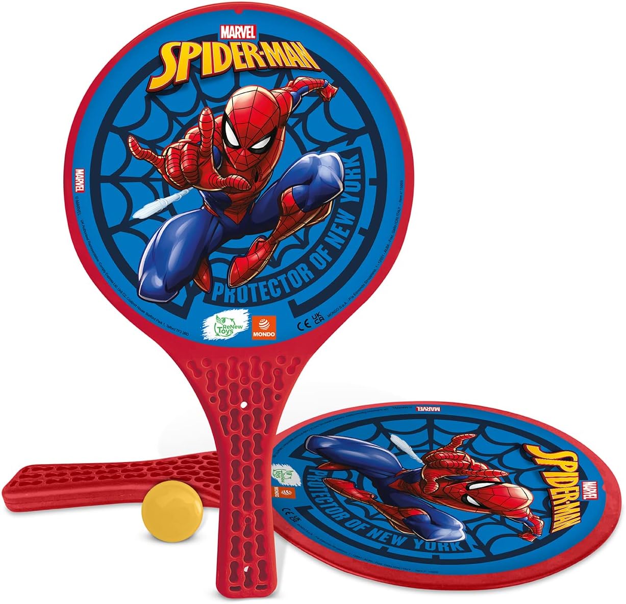 Jeu de paddle Spider-Man Mondo avec balle, 17 x 20 cm