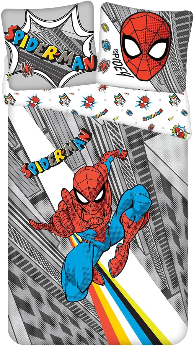 Parure de lit Spiderman Pop réversible en 100 % coton