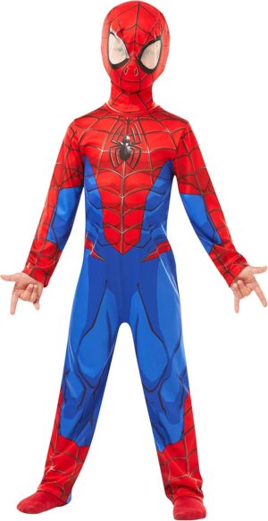Costume classique Marvel Spider-Man enfant avec combinaison imprimée et écharpe