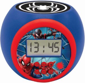 Réveil projecteur Marvel Spider-Man avec écran LCD et snooze RL977SPLXB