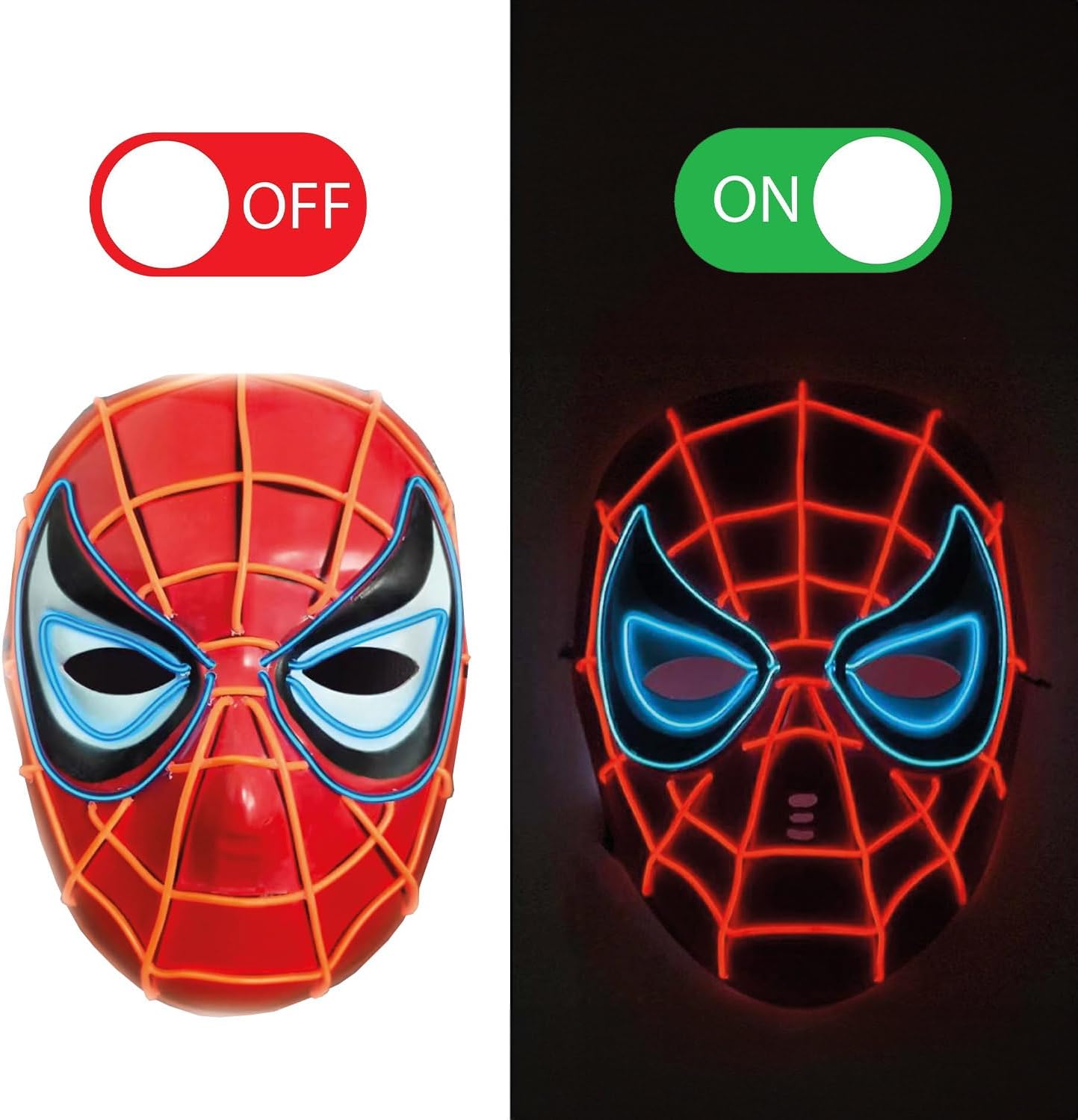 Masque LED Spider-Man OriginalCorner® en plastique rigide avec 3 modes – Image 2