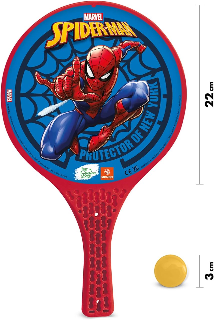 Jeu de paddle Spider-Man Mondo avec balle, 17 x 20 cm – Image 2