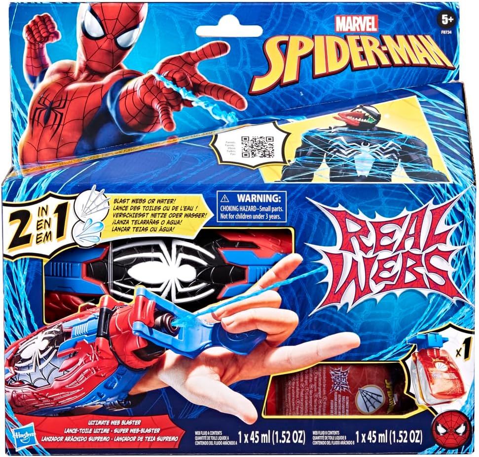 Spider-Man Marvel Real Webs, lance-toile et blaster 2-en-1 rouge et bleu – Image 3