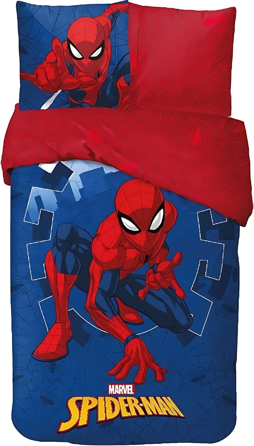 Parure de lit enfant Spiderman réversible en 100% coton 140x200 cm