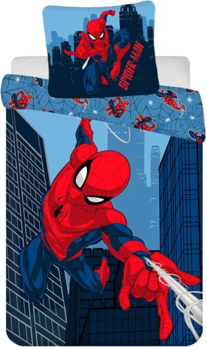 Parure de lit Spider-Man Disney en coton bleu/rouge 160 x 200 cm