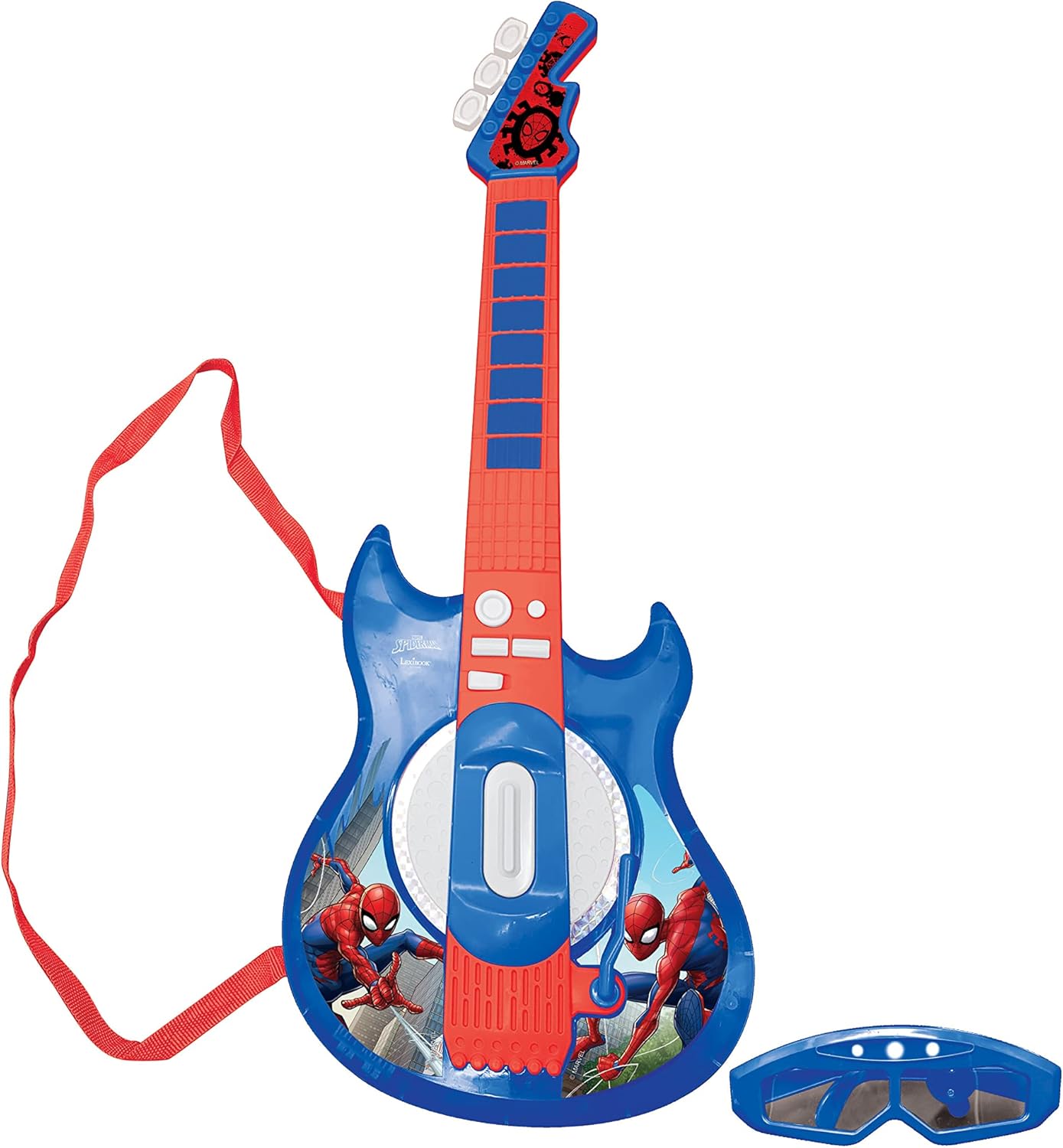 Spider-Man Lexibook guitare électronique lumineuse K260SP avec micro et lunettes – Image 3