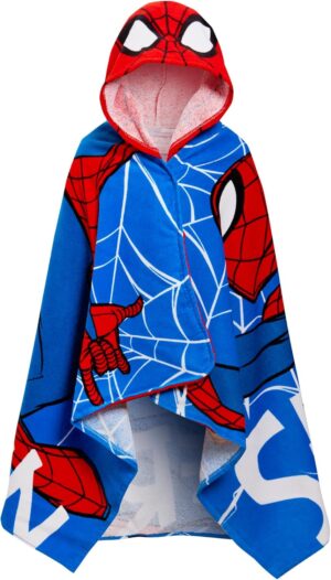 Poncho serviette à capuche Spider-Man rouge 100% coton