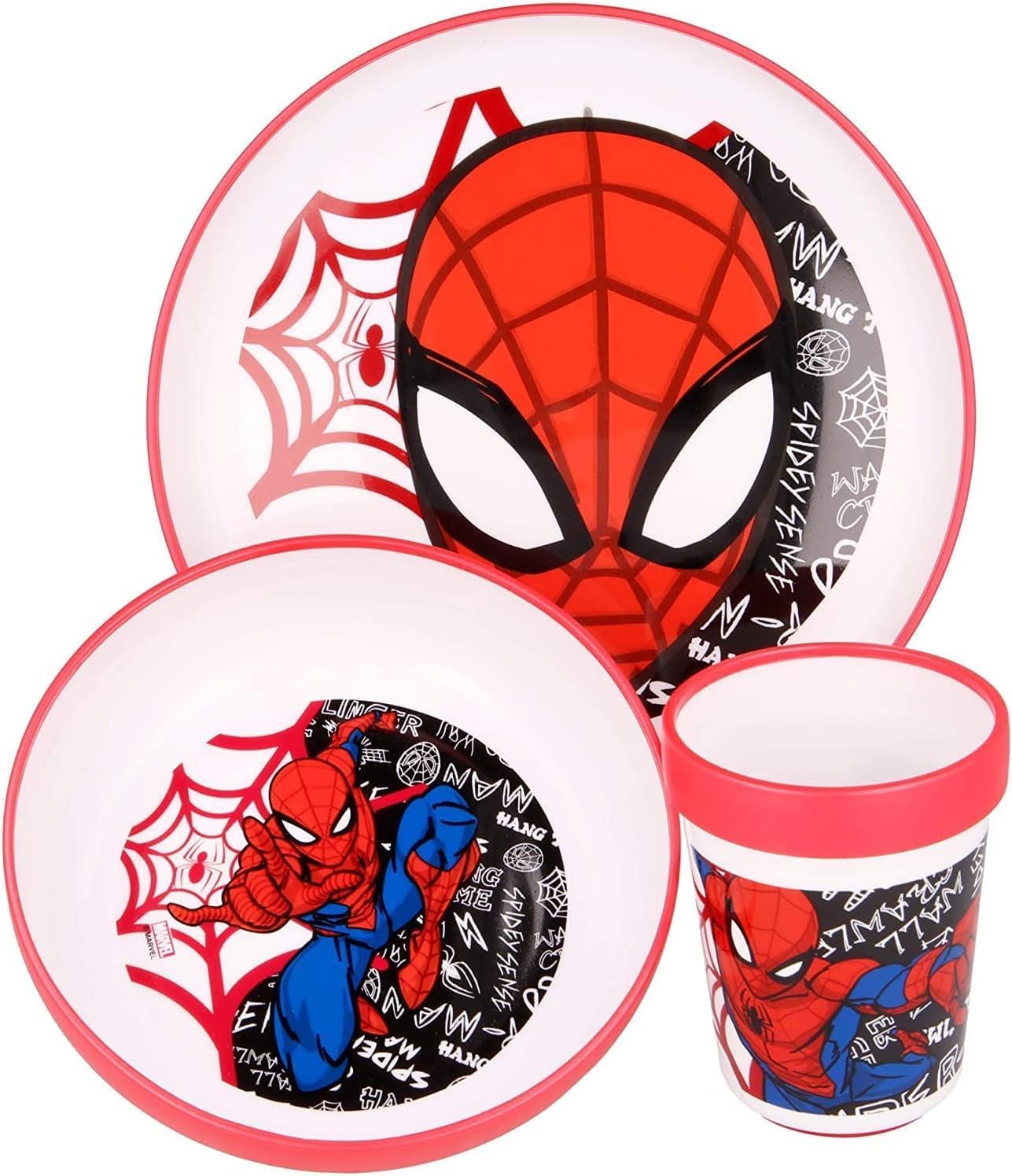Set vaisselle enfant Spiderman 3 pièces avec base antidérapante