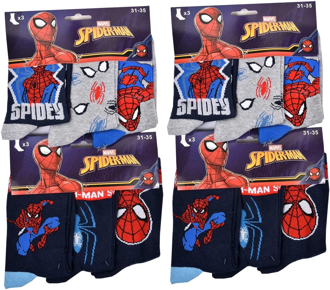 Pack de chaussettes Disney Spiderman pour garçon, tailles 23-26 et 27-30 – Image 2