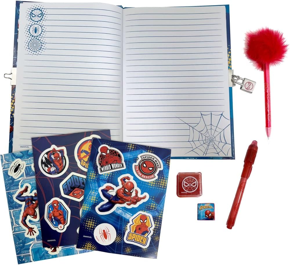 Journal secret Spider-Man Marvel avec cadenas, 2 clés et stylos – Image 3