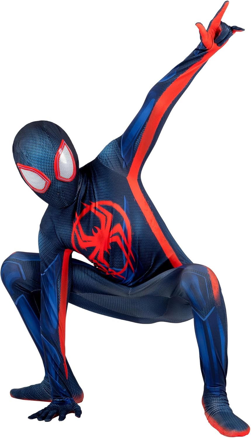Costume Zentai Marvel Miles Morales Spider-Man avec masque amovible, style XL 42-44