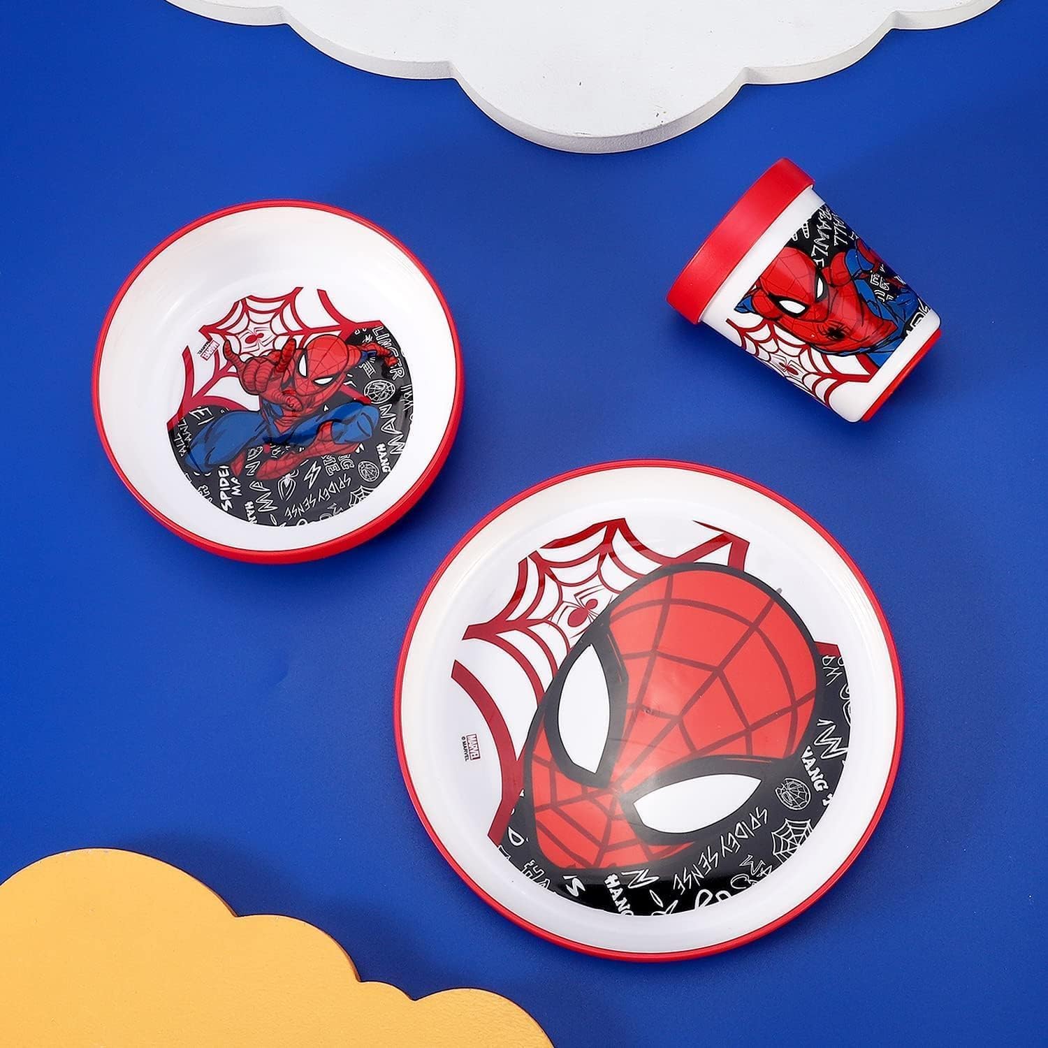 Set vaisselle enfant Spiderman 3 pièces avec base antidérapante – Image 6