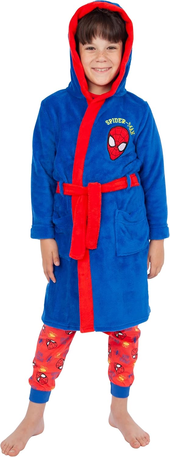 Ensemble garçon Marvel Spiderman avec robe de chambre à capuche – Image 2