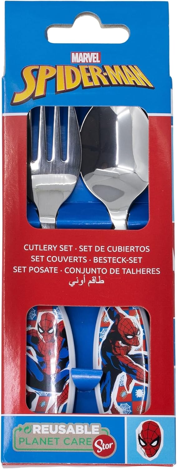 Couverts en métal pour enfants Marvel Spiderman réutilisables – Image 2