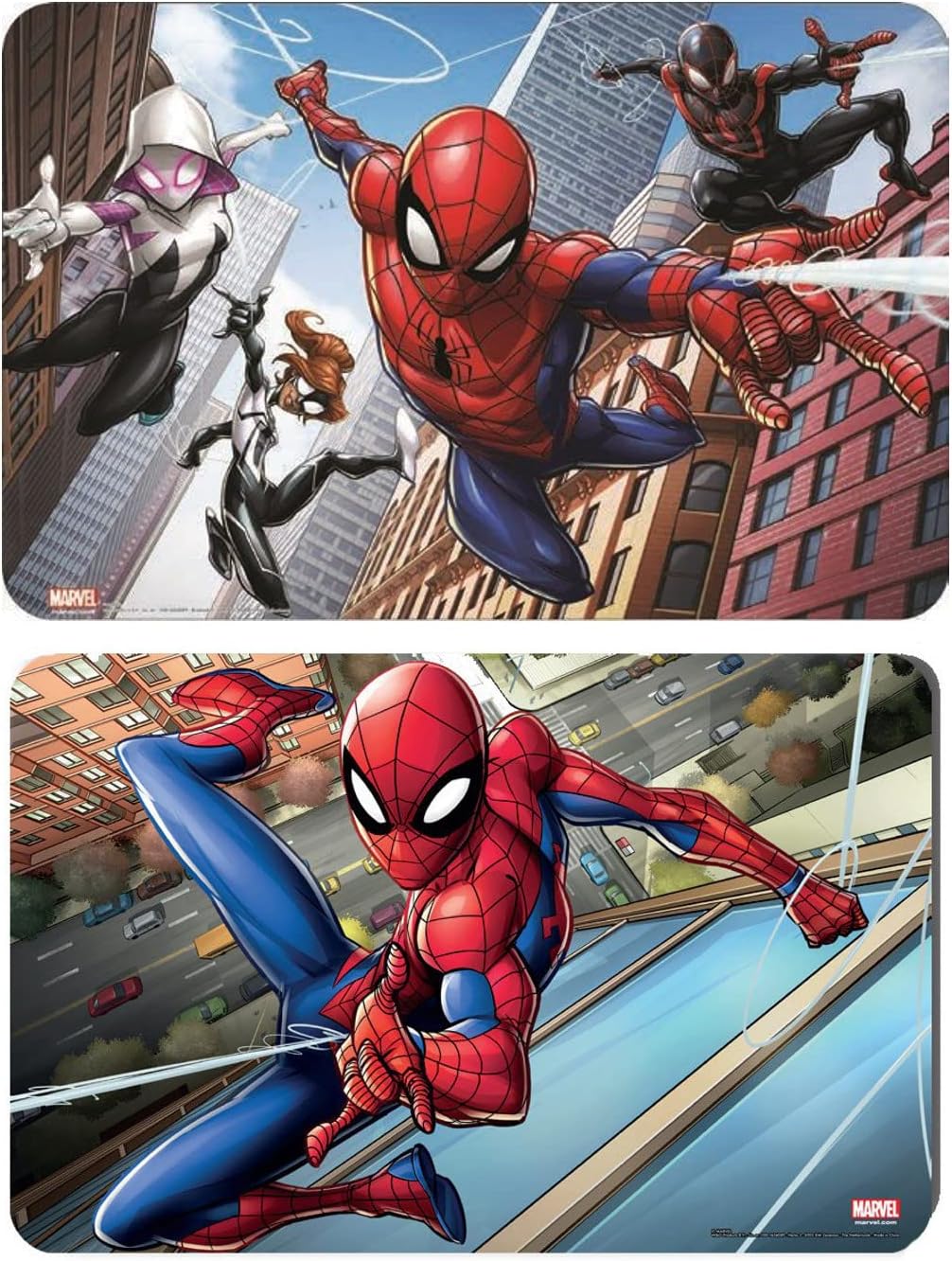 Lot de 2 sets de table Spider-Man bleus en plastique flexible 42 x 28