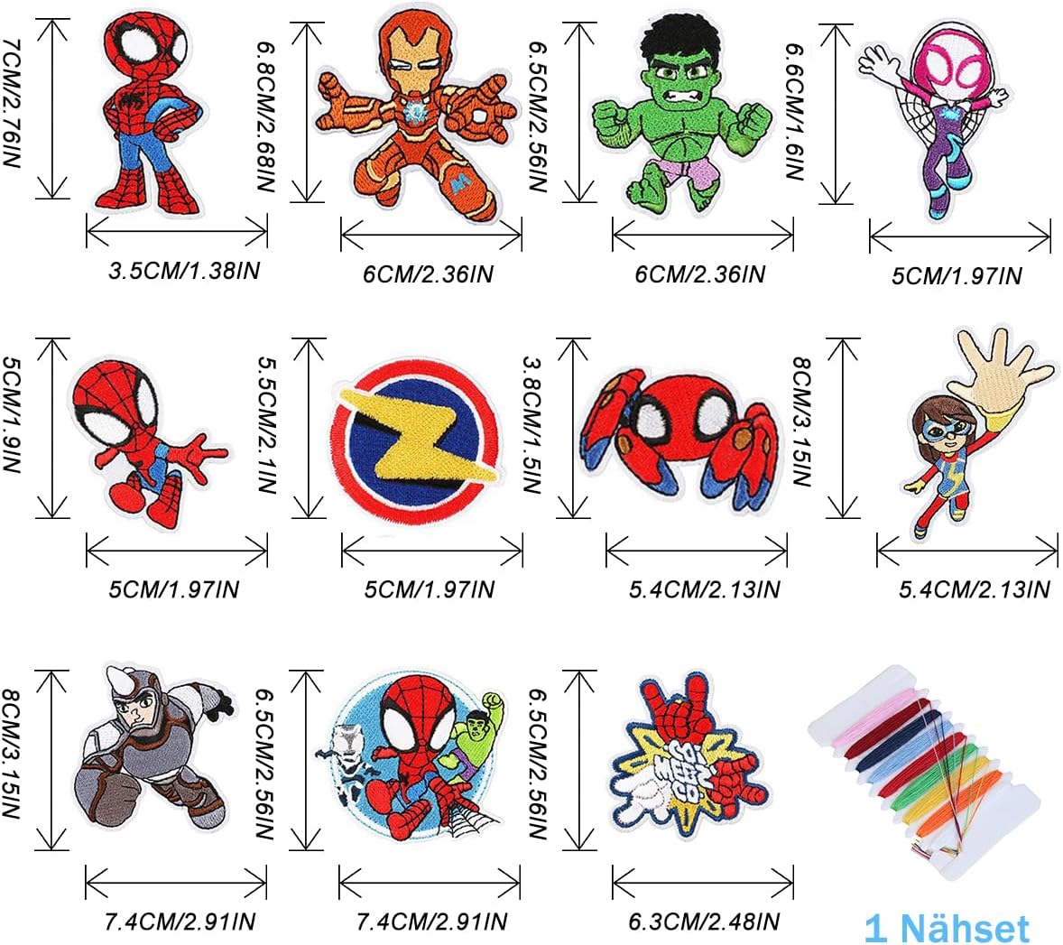 Patch thermocollant Spider-Man, lot de 20 écussons pour vêtements – Image 2