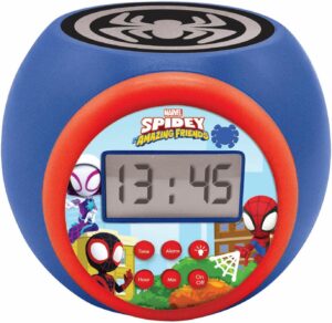Réveil projecteur Marvel Spidey et Ses Amis extraordinaires avec écran LCD et snooze