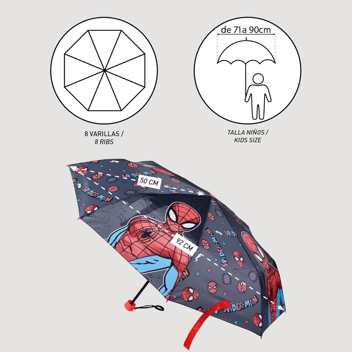 Ensemble Spiderman multicolore avec sac à dos et parapluie enfant – Image 4