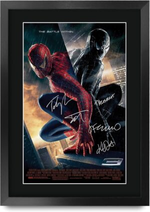 Affiche photo dédicacée Spider-Man 3 Toby Maguire, A3 Encadré