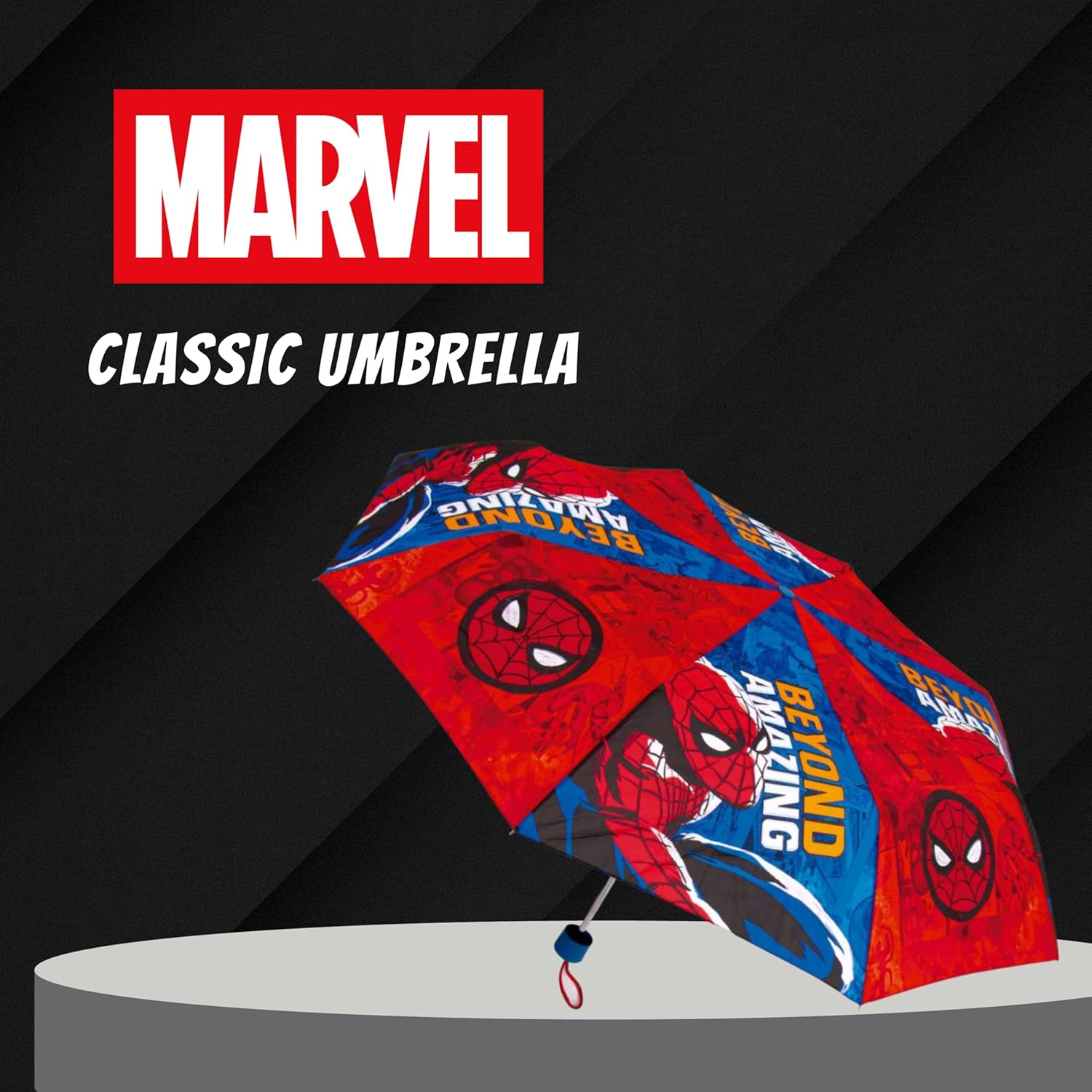 Parapluie pliant compact Spider-Man Marvel bleu – Image 2